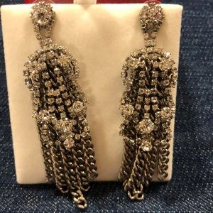 Stella & Dot silver crystal chandelier earrings